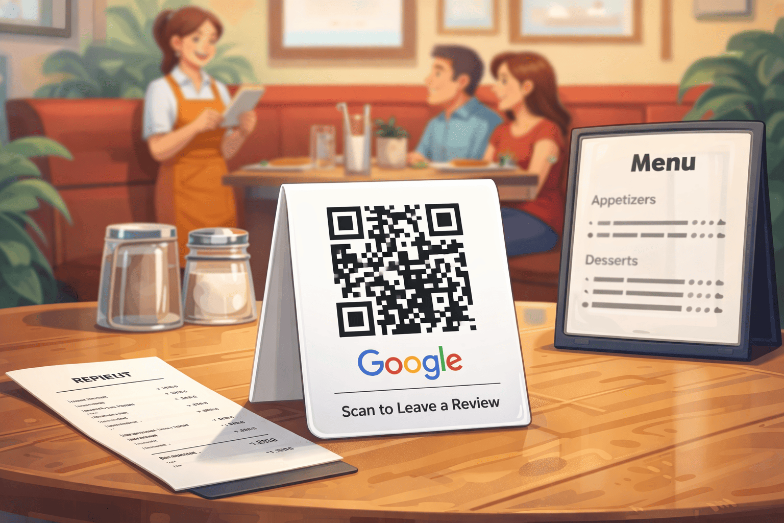 qr code on restaurant table